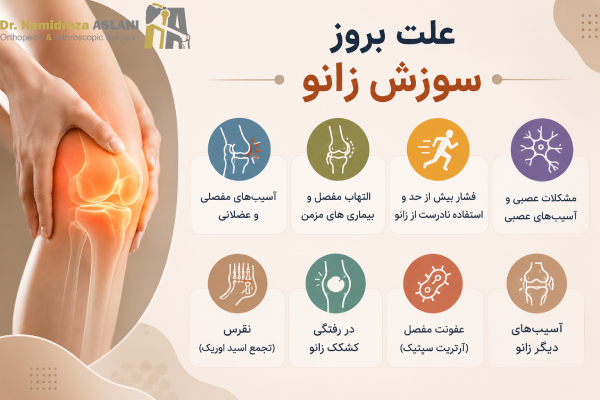 علت سوزش زانو